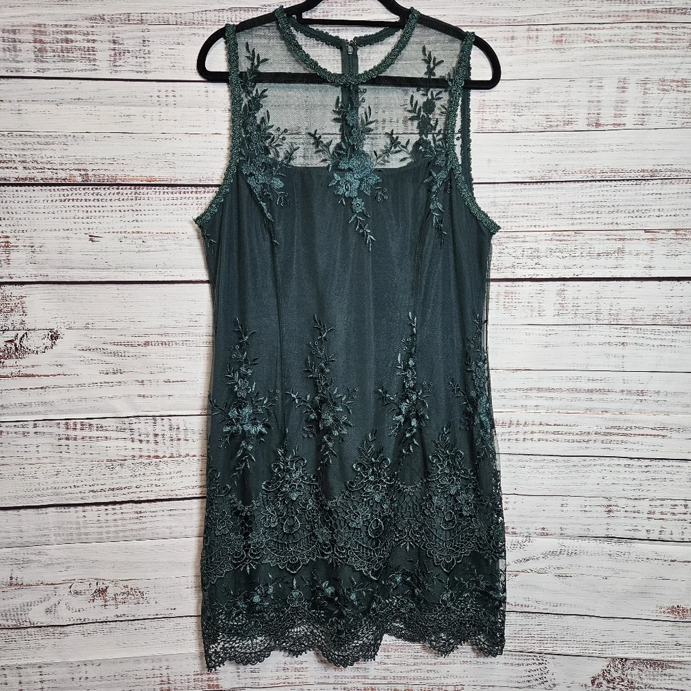 Nanette Lepore green lace dress - Picture 1 of 16